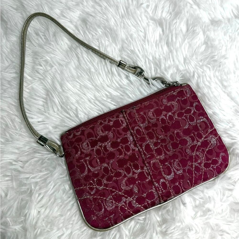 y2k Coach Optic Signature Lurex Wristlet